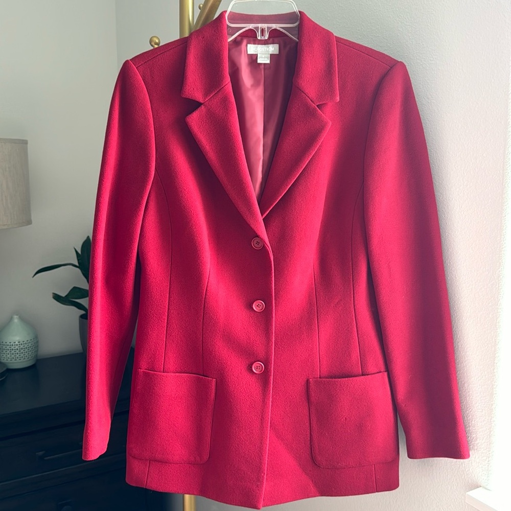 Vintage Nordstrom Wool/Cashmere Red Coat - NWT FLAWED - Size 8